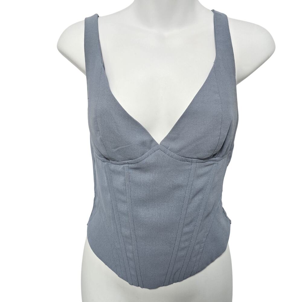 Shein Corset Tank Top Light Blue Size Small Festival Fairy Concert Hippie‎